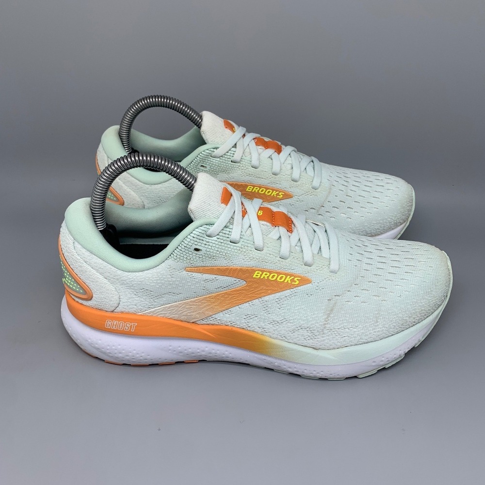 Brooks Ghost 16 Mint Orange Running Shoes 1204071B411 Women's Sz 8.5